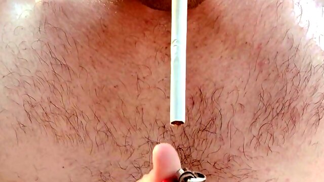 Masturbating off outside smoking with cum-shot