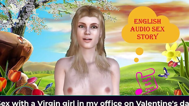 English Audio Sex Story - Sex with a Virgin Girl in My Office on Valentine's Day