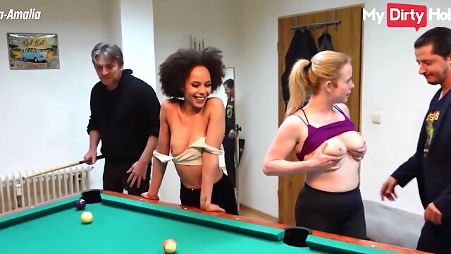 Gangbang action for 2 German amateurs