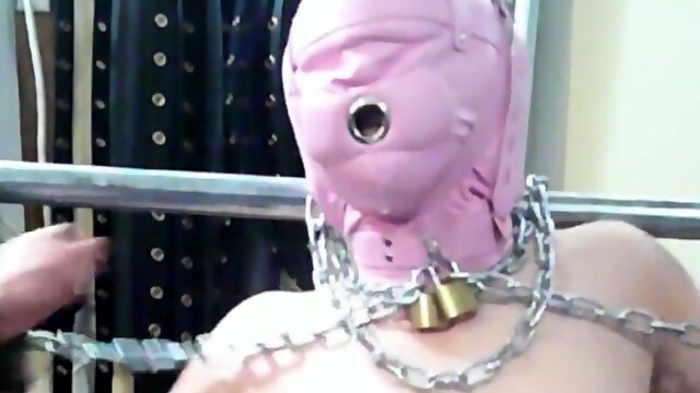 Hooded and chained girl gets tickled mercilessly