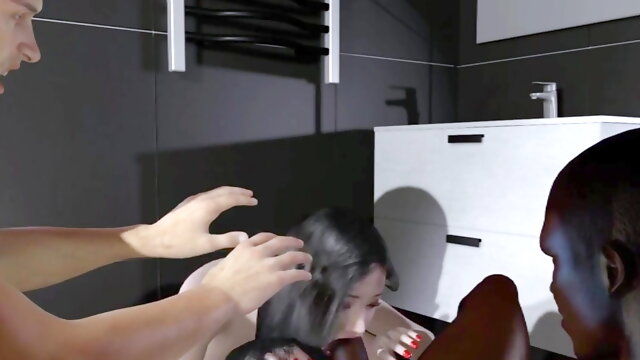  NTR Beauty cheating wife and BBC boss get fuck in front of her husban - 3d hentai uncensored V441