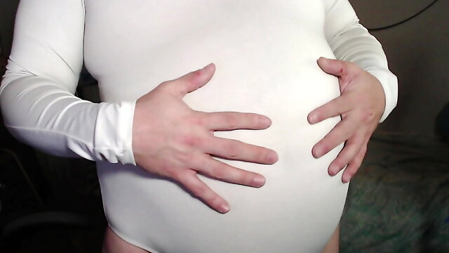 White Leotard Bodysuit Inflation