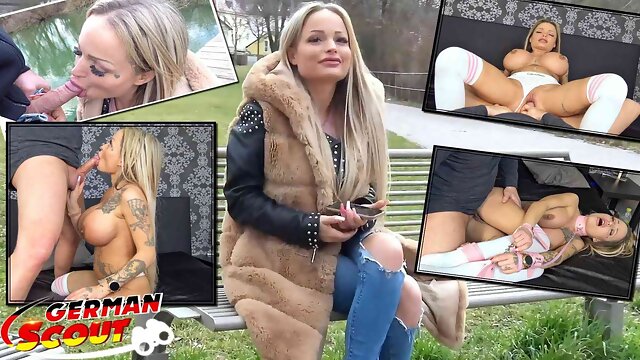German Scout - Tiny huge tits teen shorty eye rolling orgasm sex at first date in Cologne