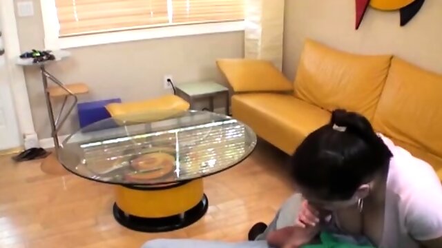 Teen and milf team up on POV cock in blowjob threesome