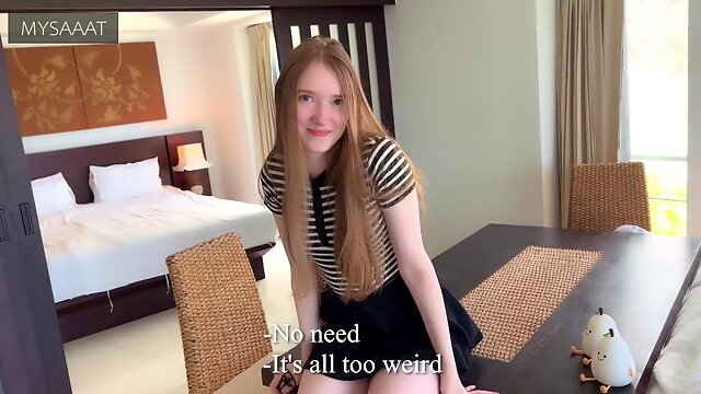 Redhead teen fucked in the hotel by real-estate agent
