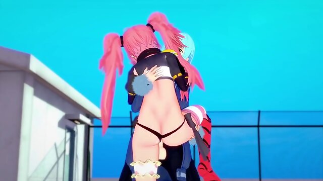 Rimuru fucks Milim standing up: The time I got reincarnated into a slime parody