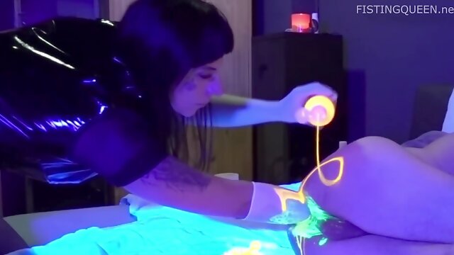 Anal Toys - Blacklight Anal Play Fisting And Toying By Queenmiss And Fistdude