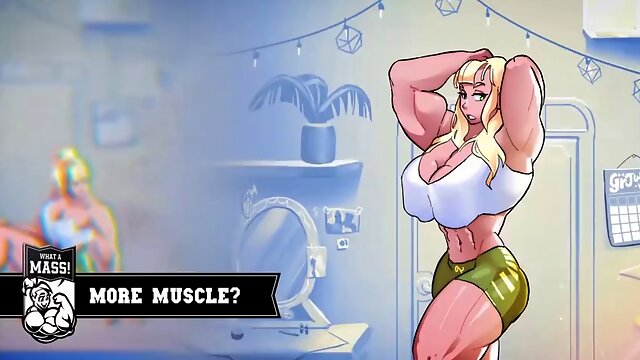 30 Days of Female Muscle Growth Animation - DUPLICATED - Giantess, muscles, massive tits, giant bicep flex