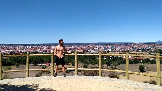 I JACK at the viewpoint of the city of LEON, SPAIN