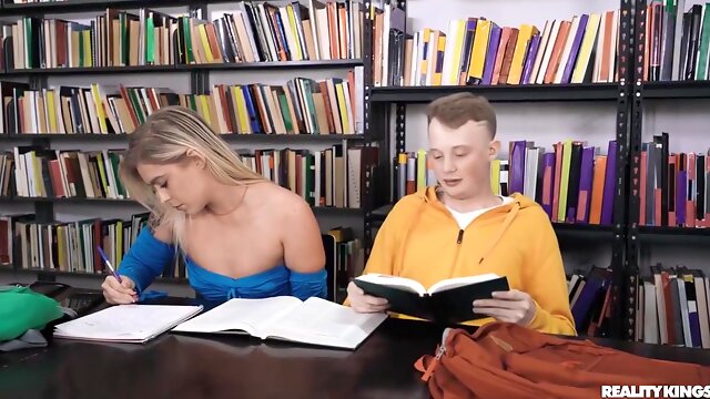 Sneaky Librarian Gets College Cock - Slay Savage