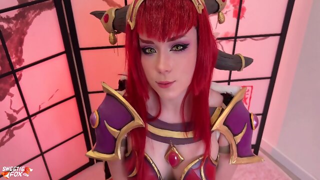 Hot Busty Alexstrasza From World Of Warcraft Deepthroats And Hard Fucks Cock Pov