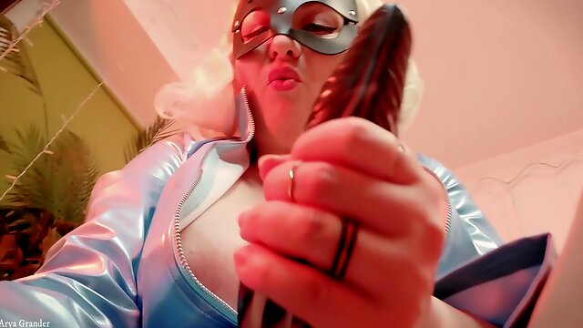 Strap-on Joi In Rabbit Mask And Pvc Coat - Sexy Blonde Milf Dirty Talk Role Play (arya Grander) - Teaser Video