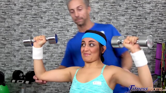 Tiny Sporty Gym Babe Fucks Teacher