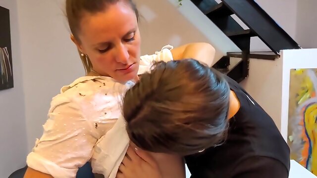 Strapon Lesbian Office