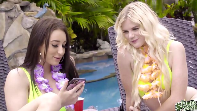 Stepsisters And Pool Threesome - Alessia Luna And Niki Sweet