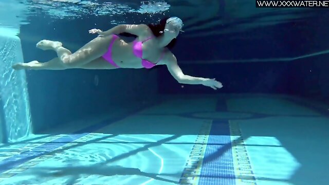 In Her Pink Bikini In The Pool With Jessica Lincoln