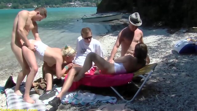Real Public German Beach Orgy