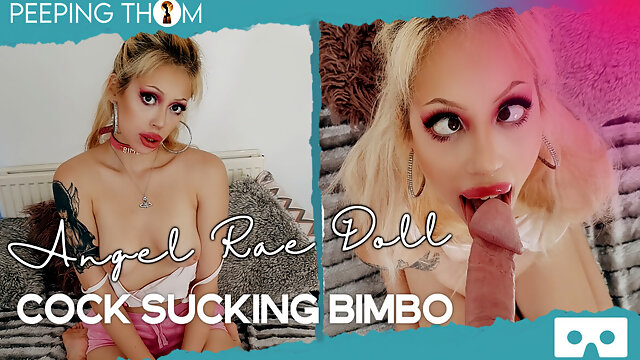 Cock Sucking Bimbo; Amateur Blonde Blowjob Pov Vr - Angel Rae Doll