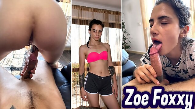 Zoe Foxxy - Teen Brunette Quick Fuck On The Armchair; Amateur Pov Hardcore