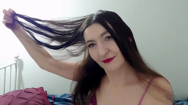 Some Like It Long / Gypsy Dolores Sensual Applying Argan Oil On Long Hair