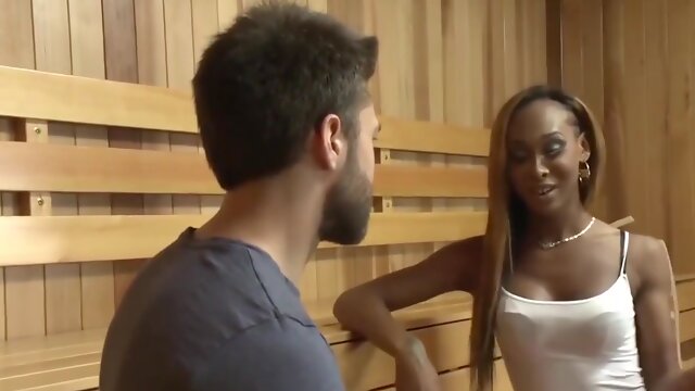 Black Tranny Fuck Guy In Sauna