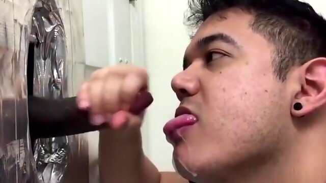 Hung Uncut Dark Guy Cums At The Gloryhole