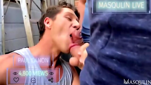 Online Duel Of Two Double Engulf Jobs - Four Concupiscent Sperm Shots