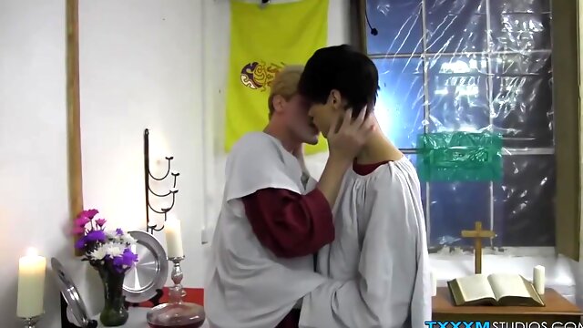 Skinny Twink And His Lover Friend Get The Church