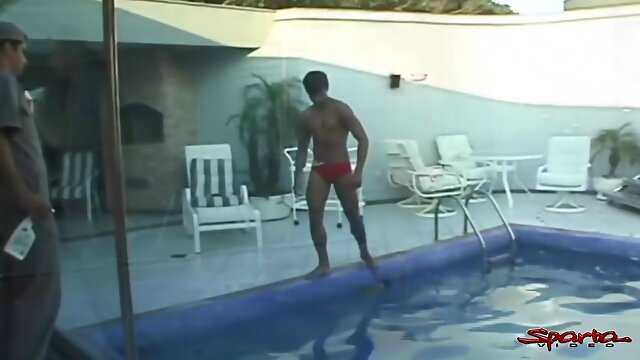 What A Cock Sucker! Brunette Boy Milks The Pool Boys Dick N