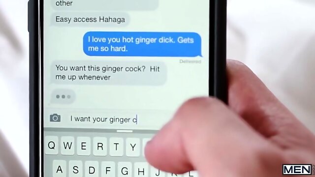 Redheaded Twink Gets A Blowjob From A Bearded Hunk