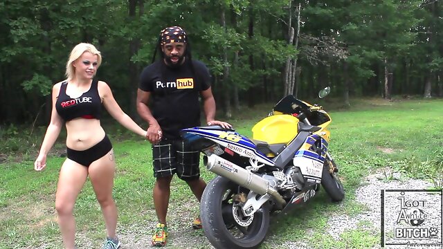 HD- Nadia White and Don Whoe rev it up on his Bike