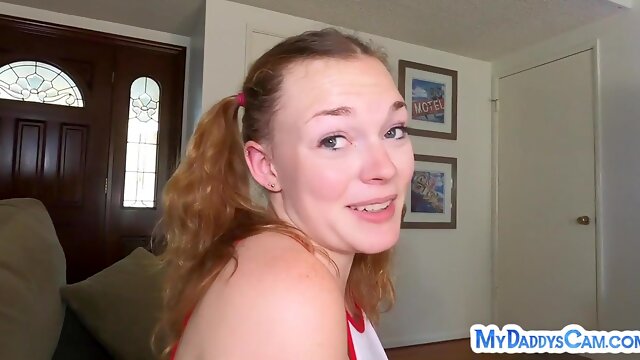 POINT-OF-VIEW pigtailed stepdaughter pussynailed by stepdaddy