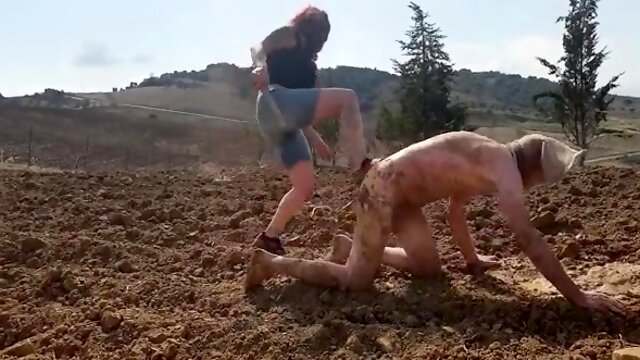 Milf mistress subjects slave to extreme outdoor punishment