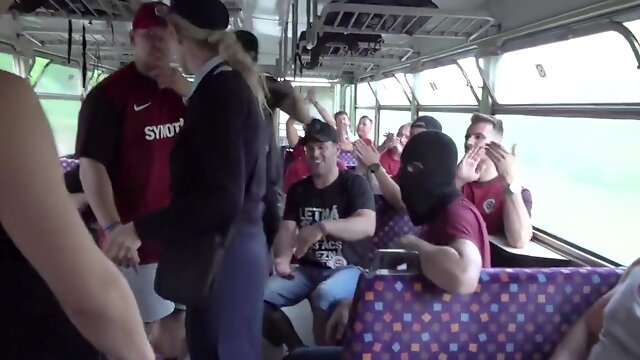 Blonde Bus, Florane Russell, Sex In Bus, Fucked On Bus, Double Penetration, Group