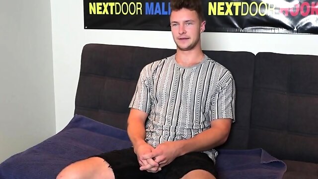 Amateur handsome stud wanking cock