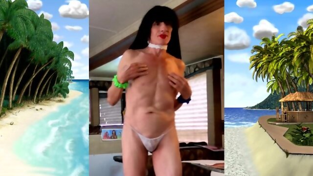Trans-Bitch-Boy Models Teensy Bikinis / Highly Fit Willowy Body / (SEE COMMENTS/semi-safe4work)