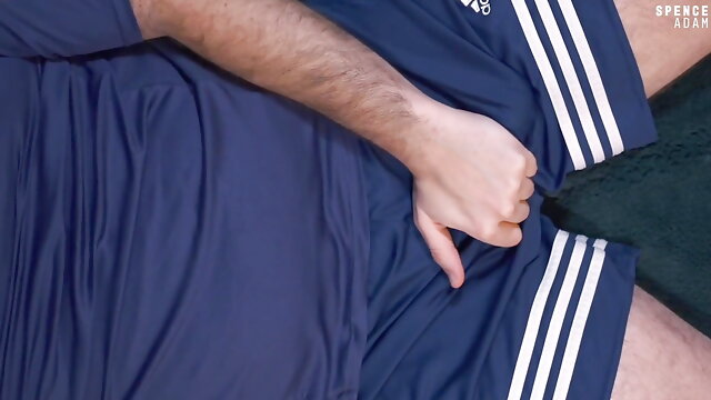 Silky Adidas Shorts Wank and Cum