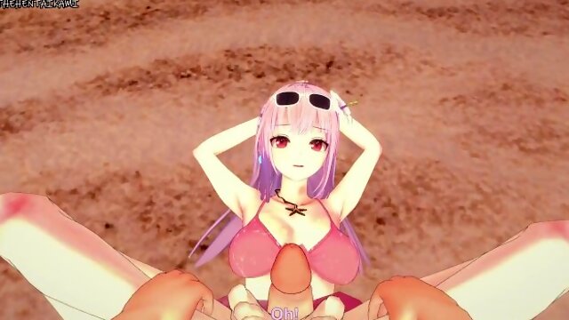 Mori Calliope Gives You a Footjob At The Beach! Vtuber Feet POV