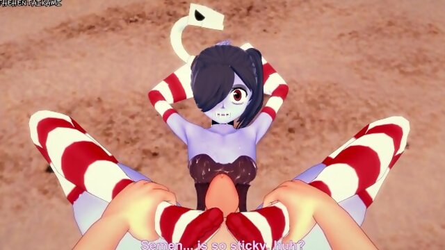Squigly Gives You a Footjob At The Beach! Skullgirls Feet POV