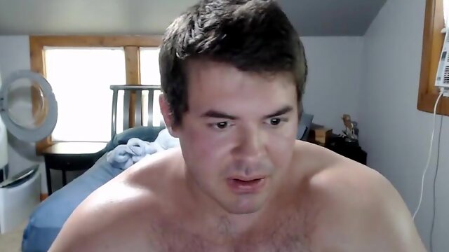 Furry pecs greased and steamy on web cam