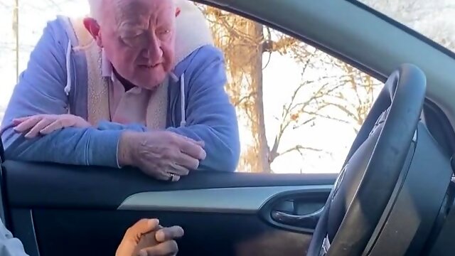 Granddad offers a helping arm while cruising