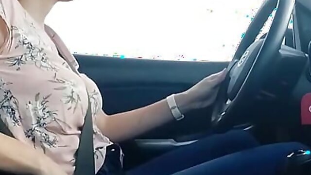 Rubbing my pussy while driving