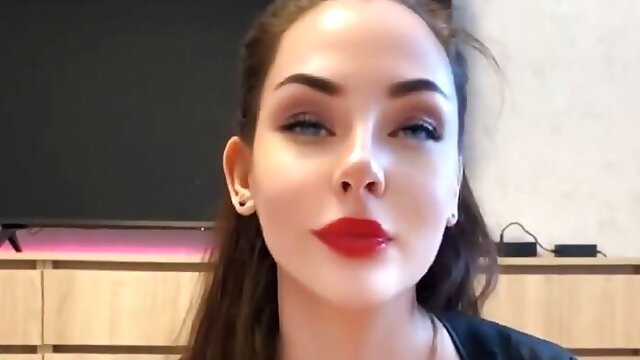 Eye Contact Pov, Hom, Red Lipstick Blowjob, Cum In Mouth