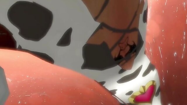Anime Cow Milk Girl Gets Fucked Standing up in a Sex Cage Show