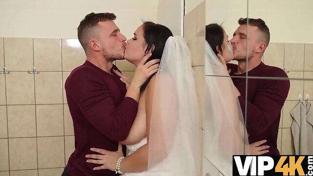 VIP4K. Being locked in the bathroom, the sexy girlfriend wastes no time and seduces a random guy