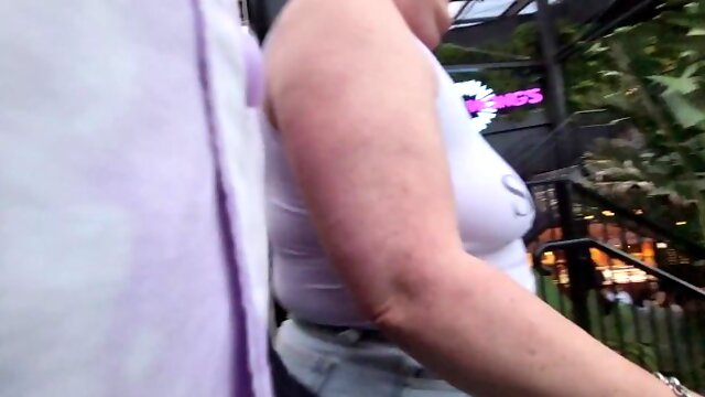 NZ Trashy MILF Public walk in the mall and pisses in carpark before being pissed on by her Master
