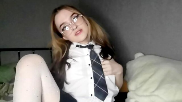 Naughty schoolgirl wanted dirty sex, but she only had a dildo and fingers