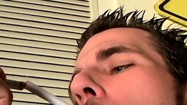 Releasing all my milky cum while burning my cigarettes