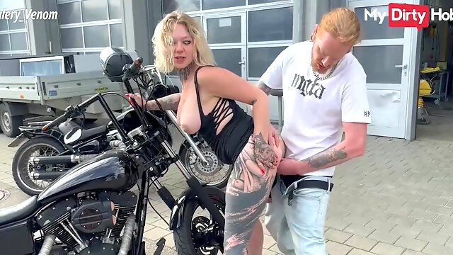 German amateur fucked in public by the biker