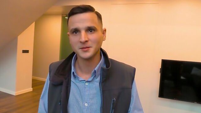 Clean-cut fella with a tight bum takes it in POV